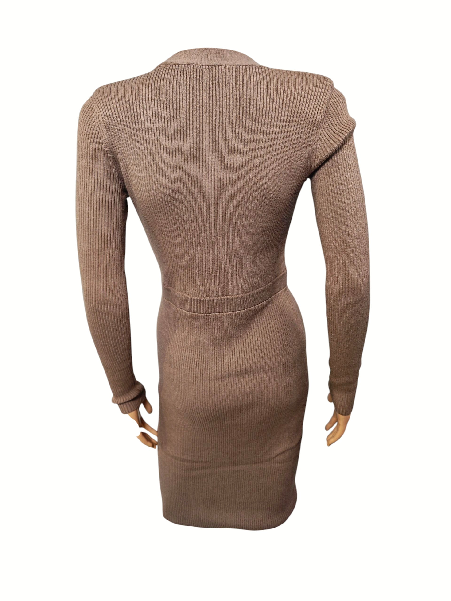 🤎 Vestido midi canalé GUESS Alexandra elegante 🤎