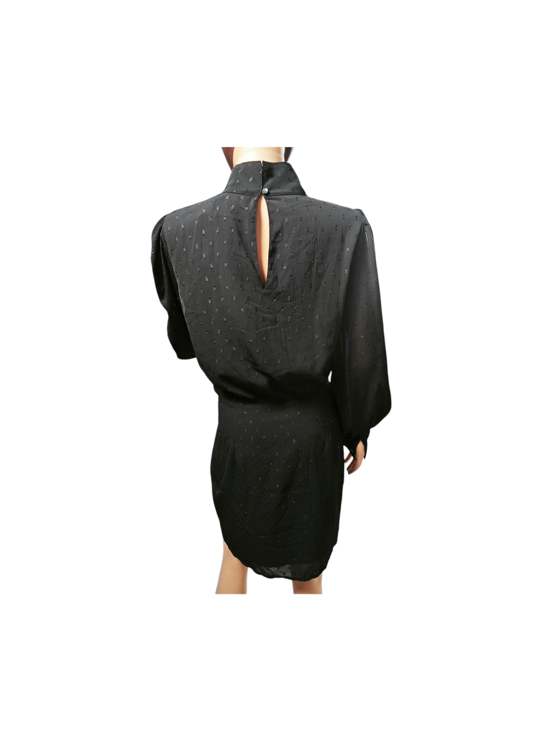 🖤 Vestido negro Esprit con brillo y cuello alto ✨🖤