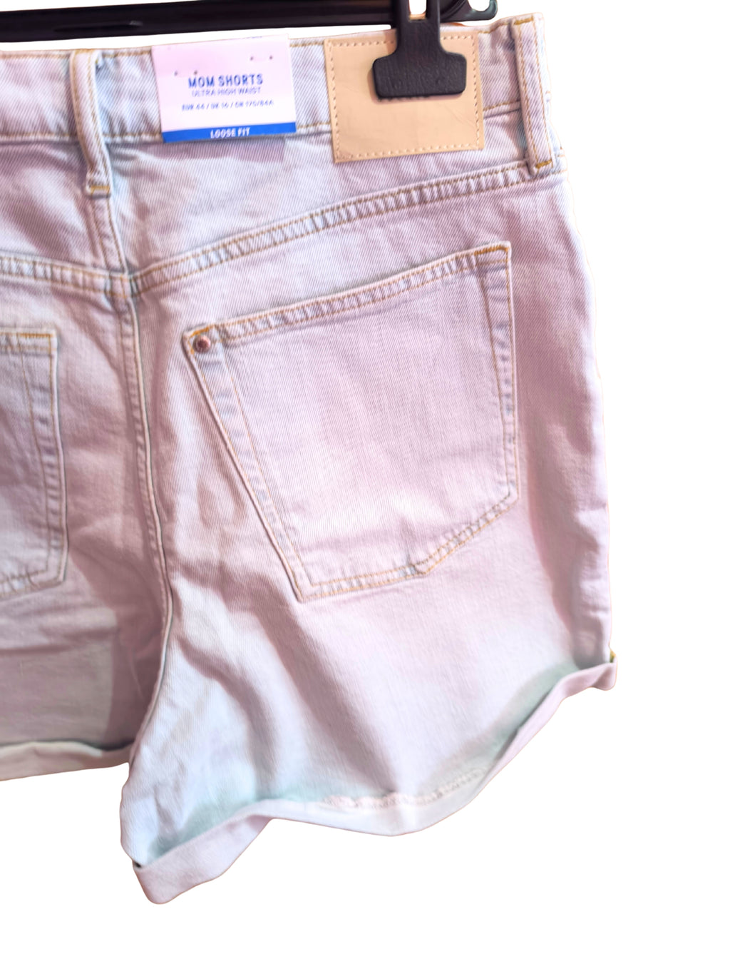 Short vaquero H&M &Denim Mom Fit de cintura ultra alta azul claro | Talla 44