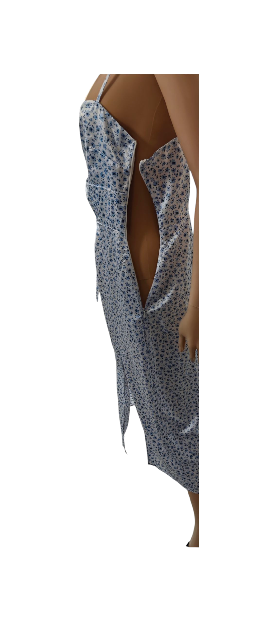 💙 🤍Vestido midi floral azul H&M Elegancia fresca y romántica para tus días de verano🤍💙