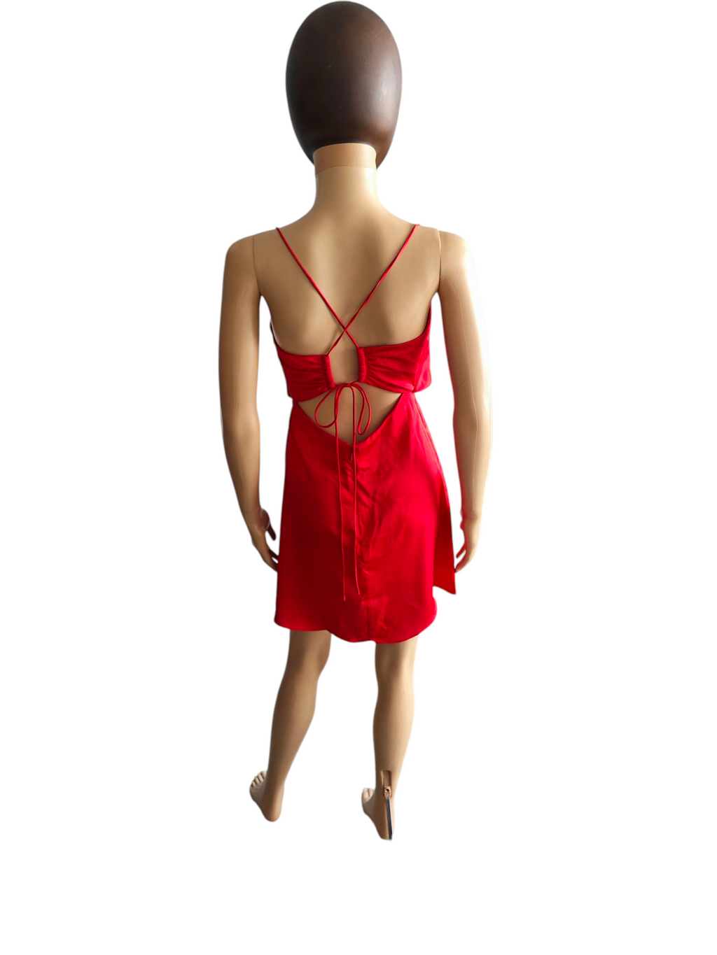 ❤️ Vestido satinado rojo ASOS mini con escote cruzado❤️