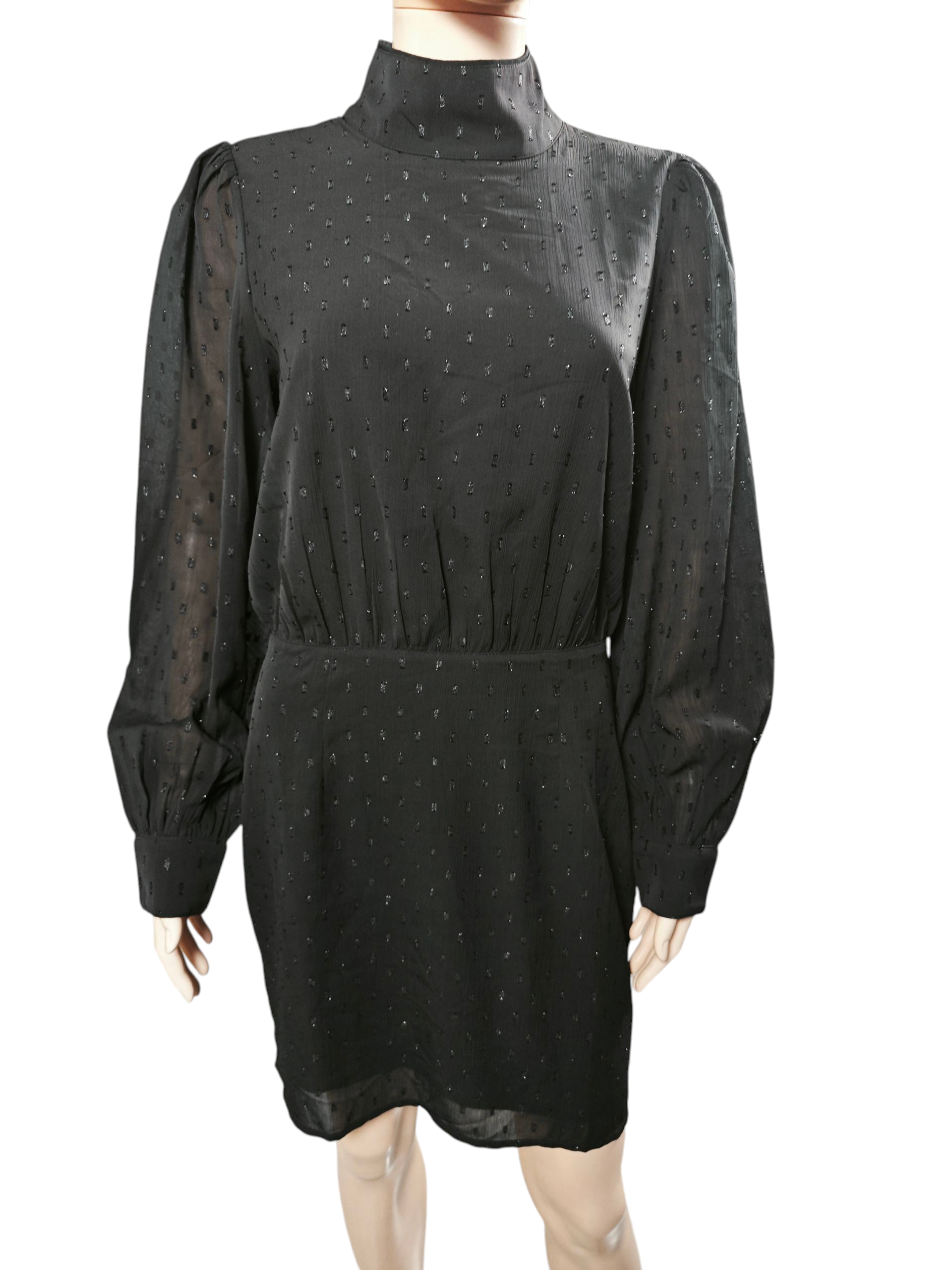 🖤 Vestido negro Esprit con brillo y cuello alto ✨🖤