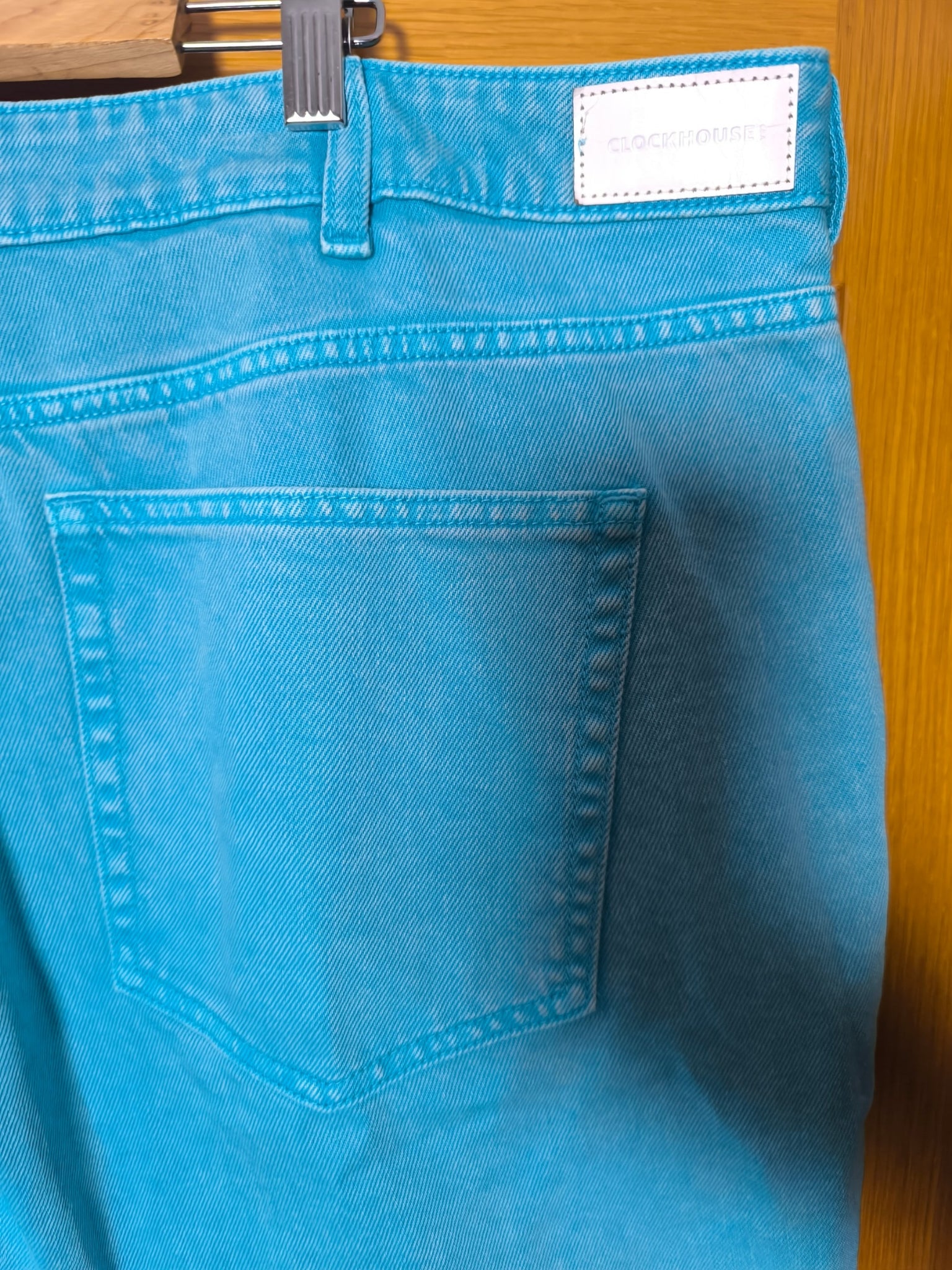 Vaquero Clockhouse High Waist Mom talla 52 azul turquesa
