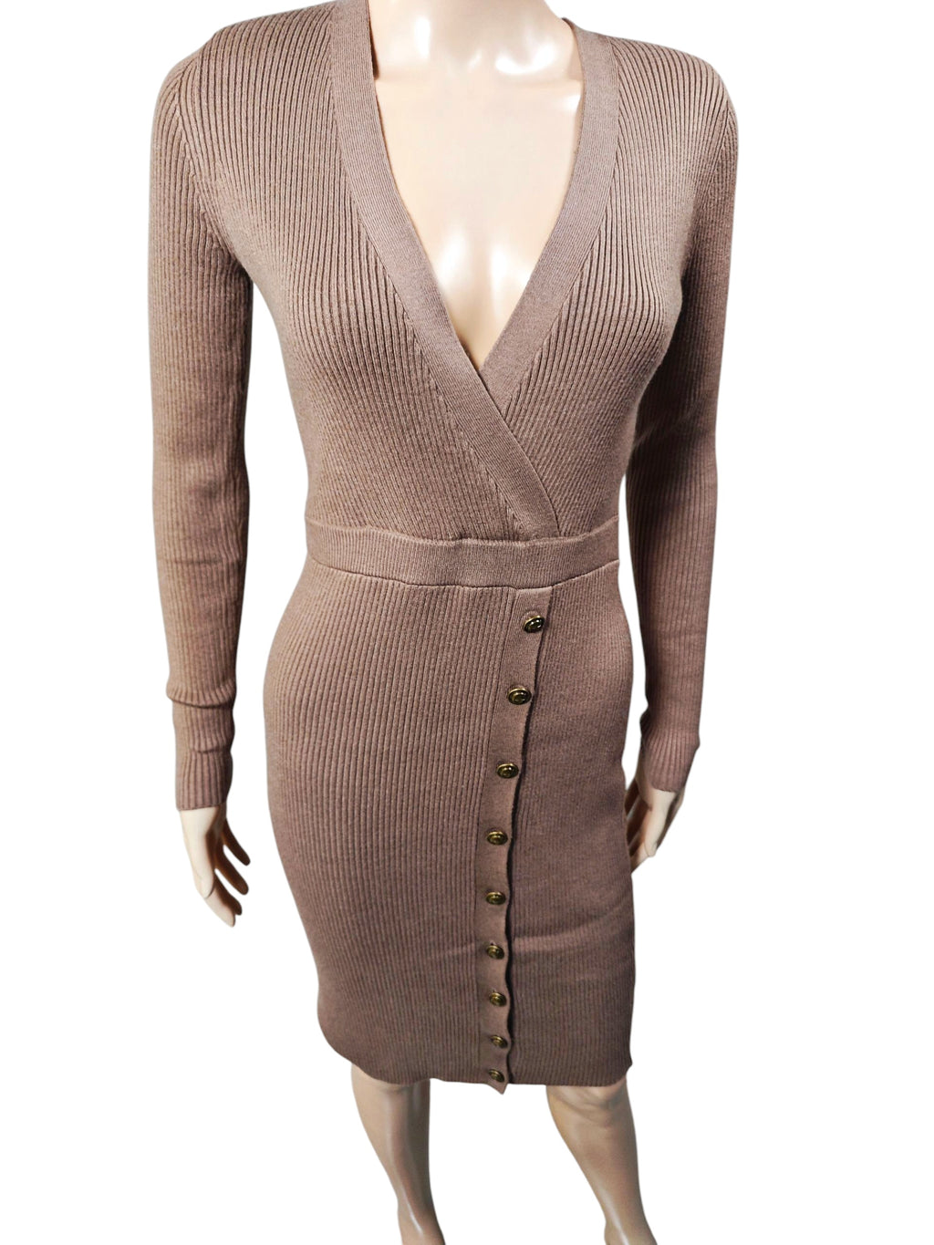 🤎 Vestido midi canalé GUESS Alexandra elegante 🤎