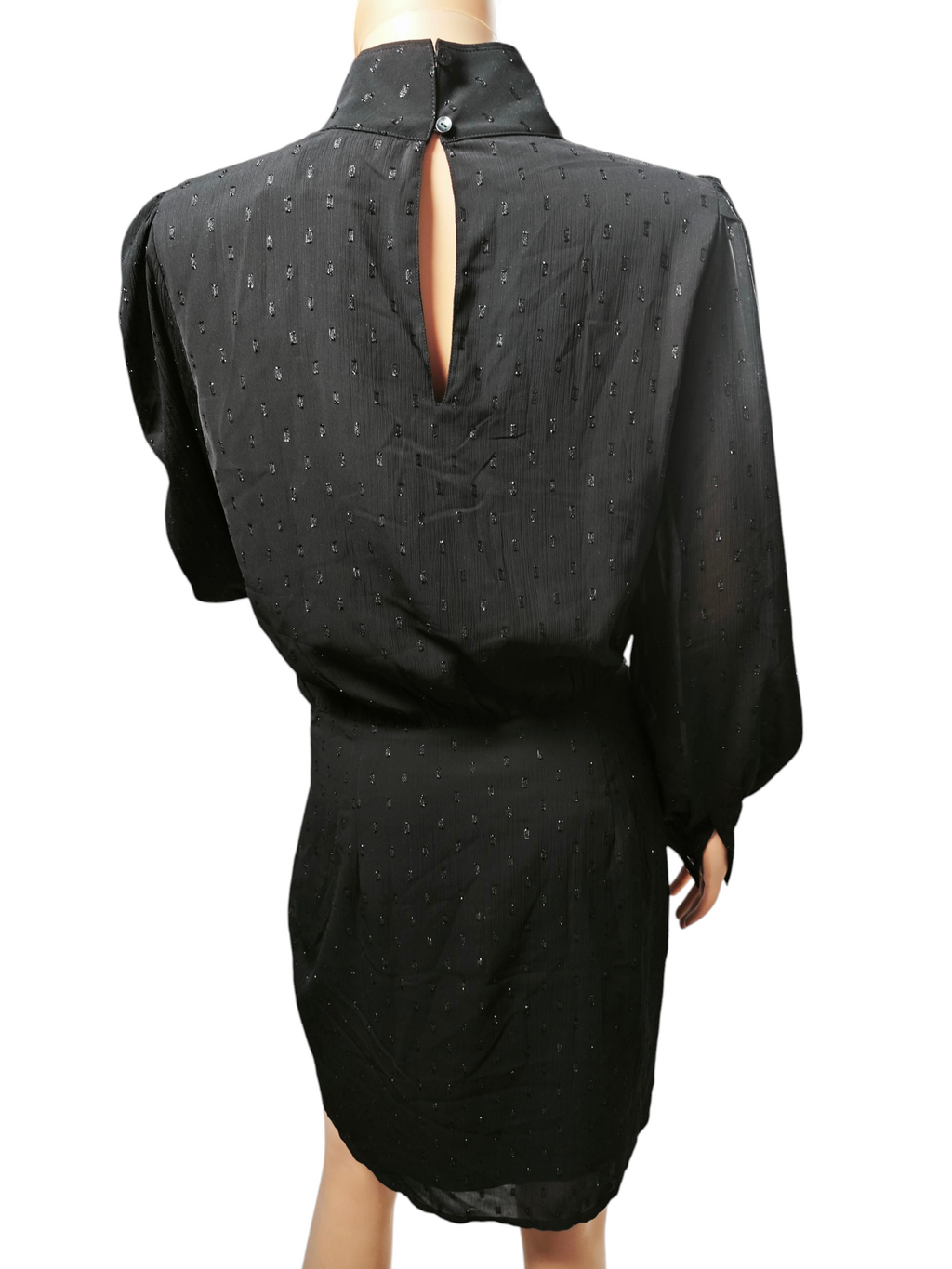 🖤 Vestido negro Esprit con brillo y cuello alto ✨🖤