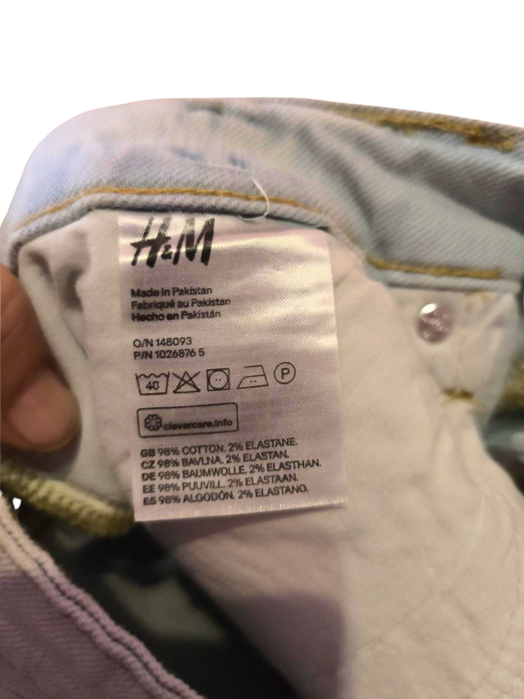 Short vaquero H&M &Denim Mom Fit de cintura ultra alta azul claro | Talla 44
