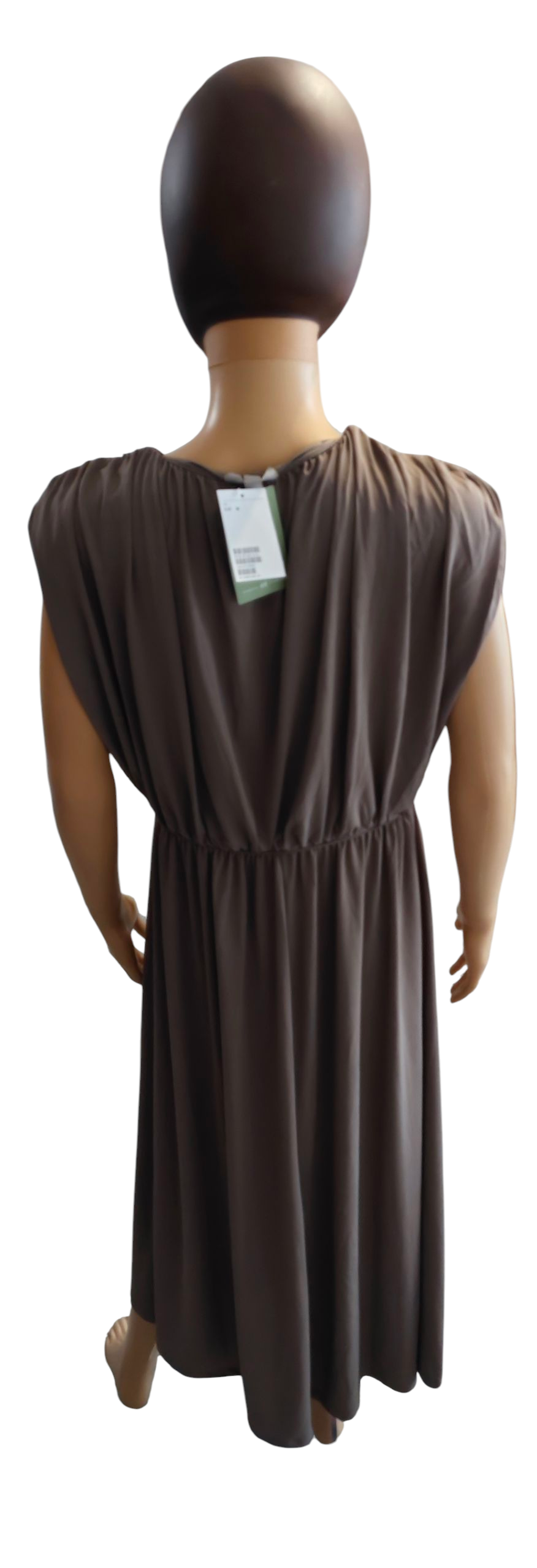 🤎Vestido midi marrón escote profundo elástico H&M NUEVO con etiqueta 🤎