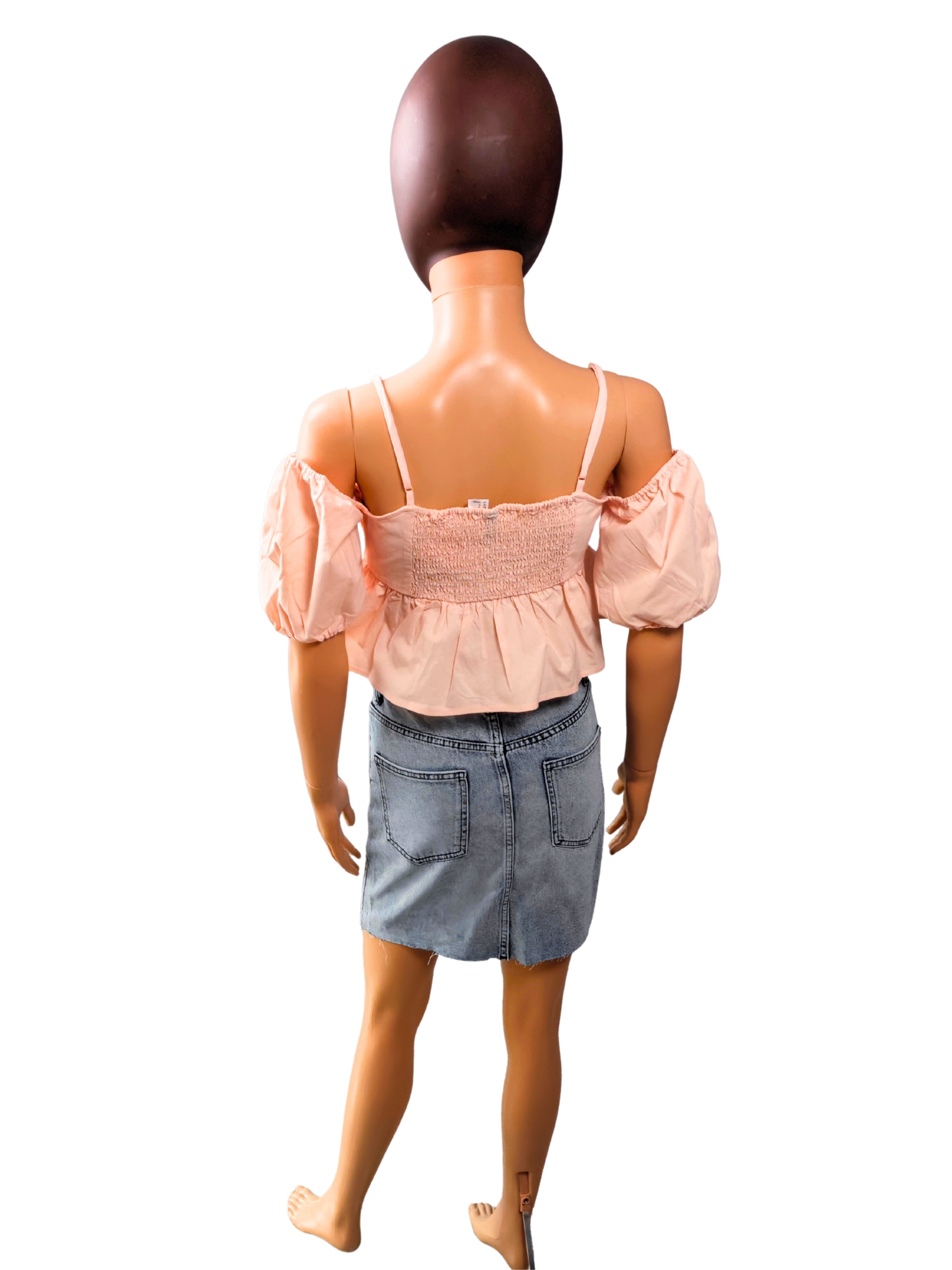 💙 Falda Vaquera Mini Denim Azul Lavado Deshilachado Talla 36 💙