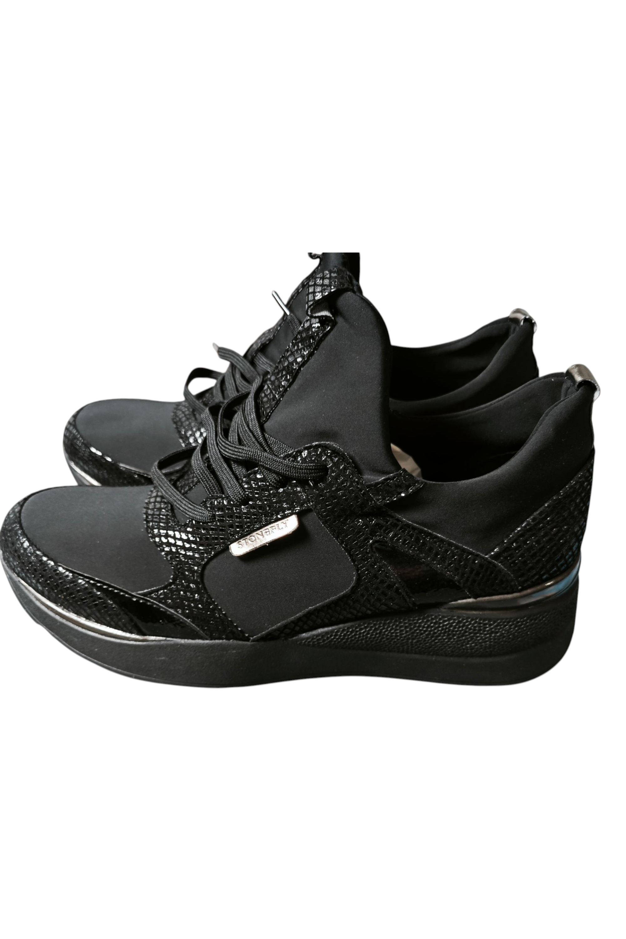 🤍✨ Zapatillas de piel con detalles pitón & suela 6 cm — lujo y confort (41) ✨🤍