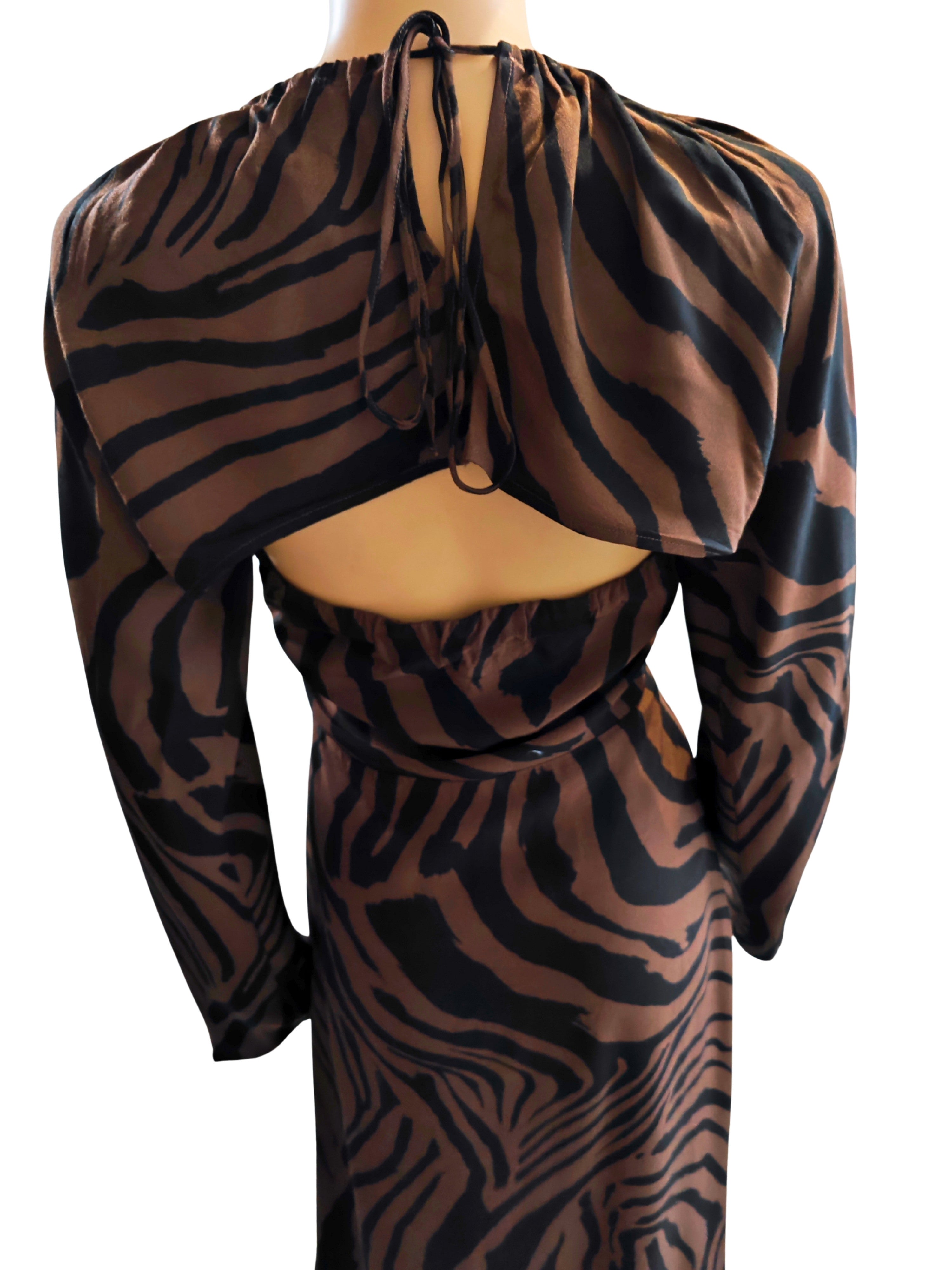 🤎🤍 Vestido midi animal print H&amp;M – NUEVO con etiqueta 🤎🤍